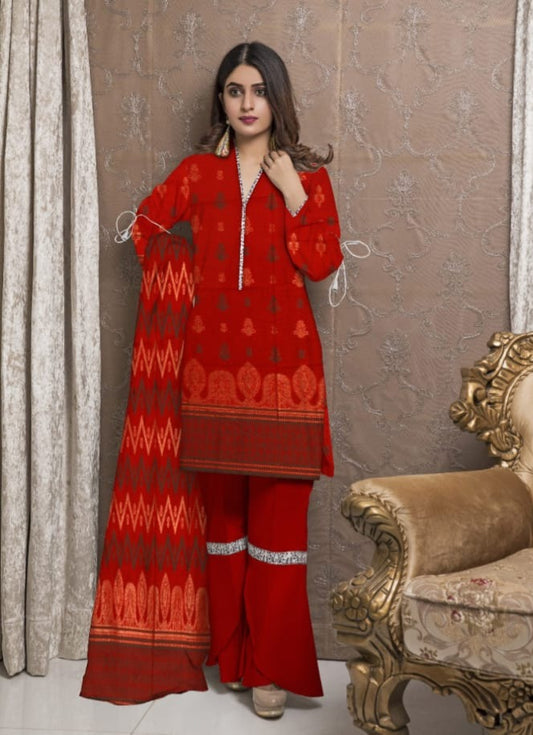 Luxurious Seque Emb With Fancy Brosha Shawl
