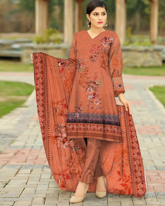 Digital Printed Lawn Unstitch 3-Peice