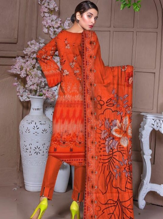 Digital Printed Lawn Unstitch 3-Peice