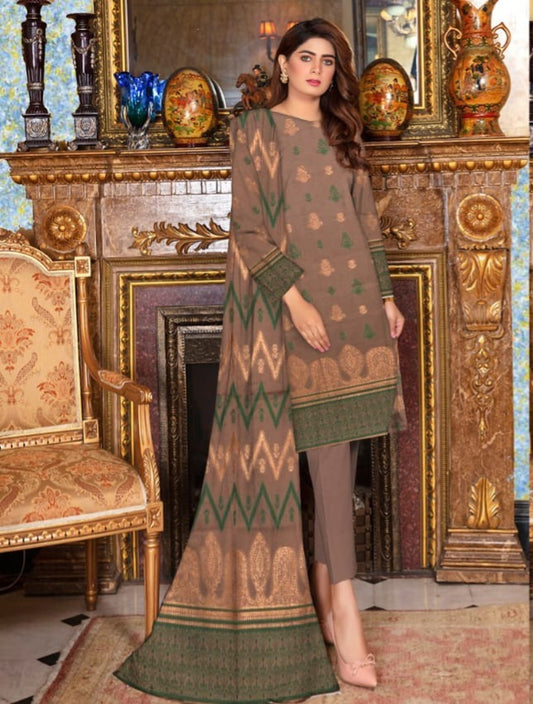 Luxurious Seque Emb With Fancy Brosha Shawl