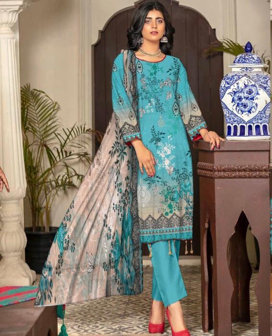 Digital Printed Lawn Unstitch 3-Peice