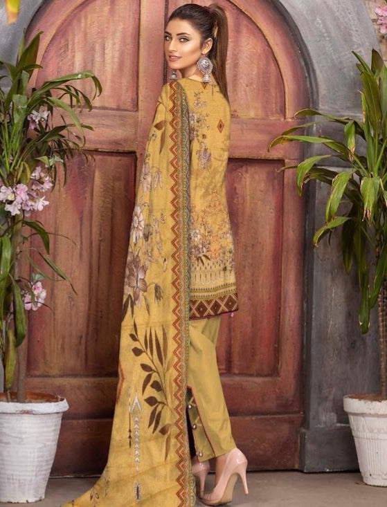 Digital Printed Lawn Unstitch 3-Peice