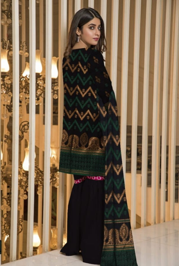 Luxurious Seque Emb With Fancy Brosha Shawl