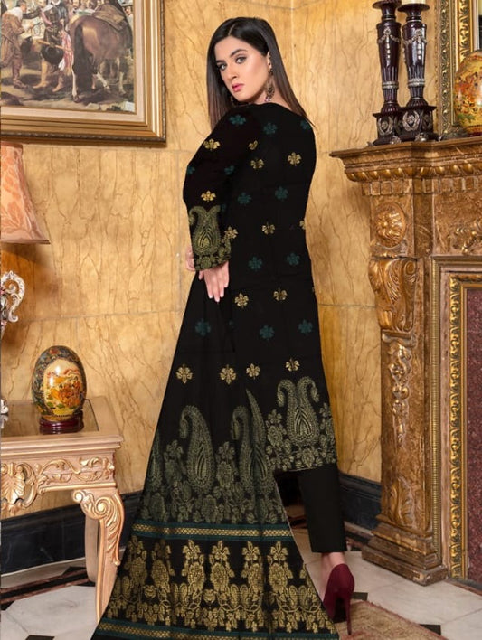 Luxurious Seque Emb With Fancy Brosha Shawl